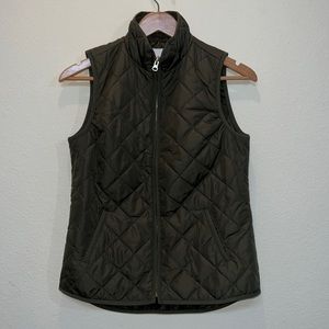Quilted Army Green Vest